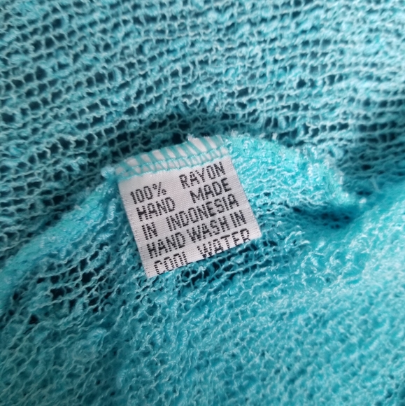 Mesh Blue Drap/Bolero Blouse - Picture 3 of 3